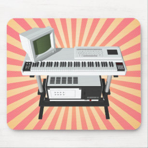 Mousepad Teclado Amostrador Estilo Anos 80: Modelo 3D: Mous