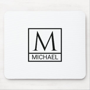 Mousepad Teclado branco clássico com & nome inicial