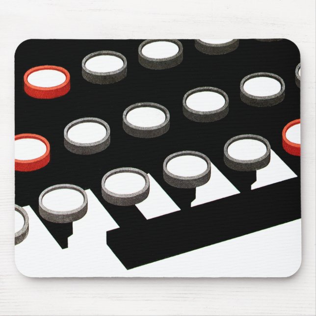 Mousepad Teclado de Máquina de Digitalização Vintage Busine (Frente)