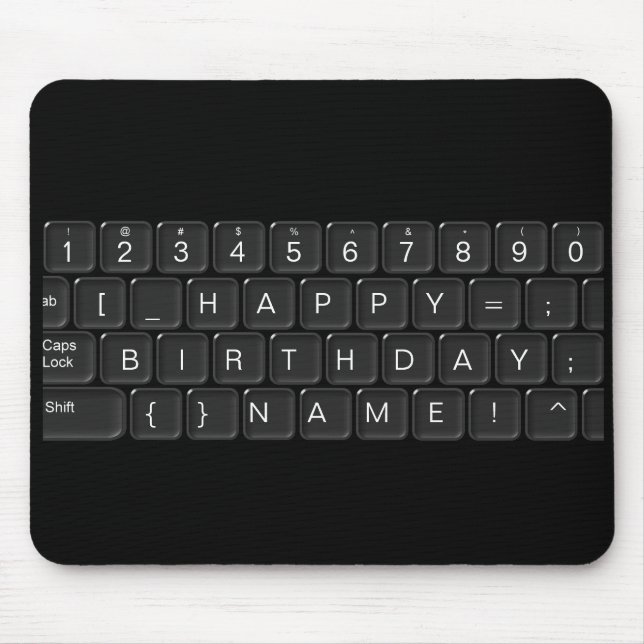 Mousepad "Teclado do feliz aniversario" (Frente)