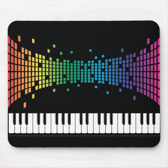 Mousepad Teclado instrumental para piano de música multicol (Frente)