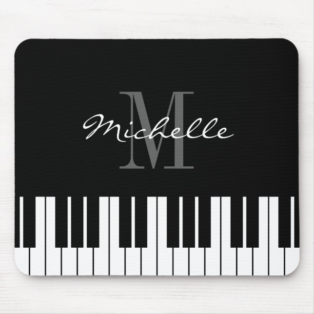 Mousepad Teclas monogramas de rato para pianista (Frente)
