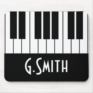 Mousepad Teclas Musical do Piano Adicione Seu Nome