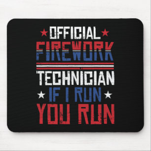 Mousepad Técnico de Fogos de Artifício 4 de Julho Engraçado