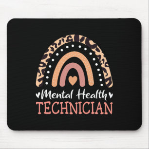 Mousepad Técnico de Saúde Mental Leopard Rainbow