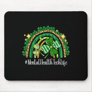 Mousepad Tecnologia de Saúde Mental Arco-íris Dia de São Pa
