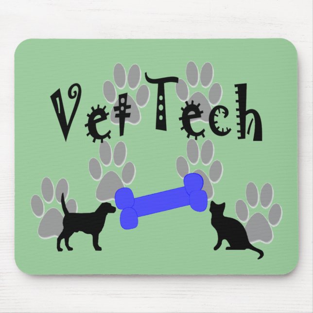 Mousepad TECNOLOGIA do veterinário com osso de cão (Frente)