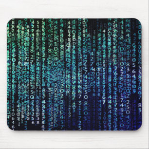 Mousepad Tecnologia Matriz Binário Código Azul Verde