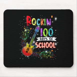 Mousepad Teen 100 Dias De Escola Estudante De Guitarra Músi