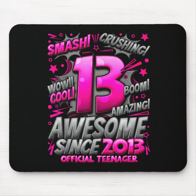 Mousepad Teenager 13 Year Old Boys 13th Birthday Boy  (Frente)