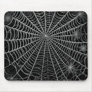 Mousepad Teias de Aranha Pretas e Brancas de Halloween