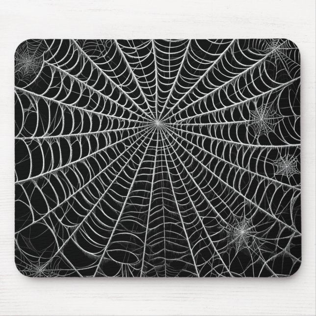 Mousepad Teias de Aranha Pretas e Brancas Halloween (Frente)