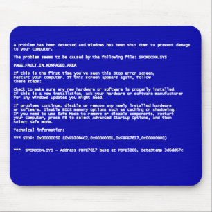 Mousepad Tela azul da morte