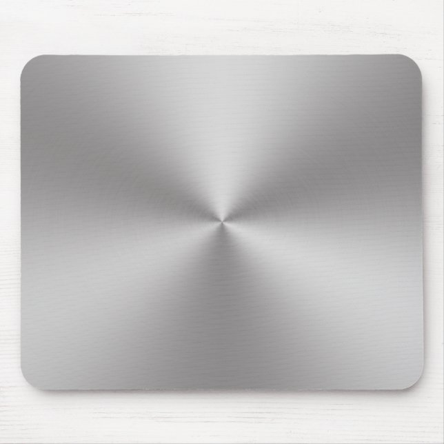 Mousepad Tela de Prata Moderna Bruta de Metal | Radial (Frente)
