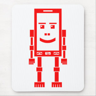 Mousepad Telefone de Robo - vermelho no branco