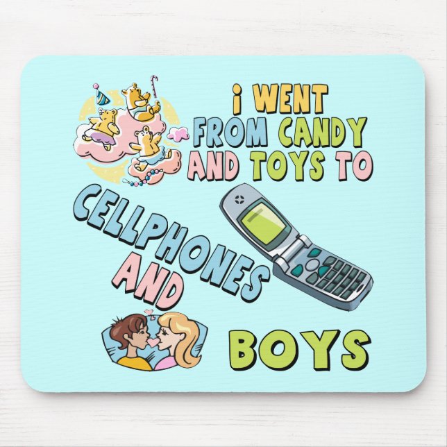 Mousepad Telemóveis e t-shirt e presentes dos meninos para (Frente)