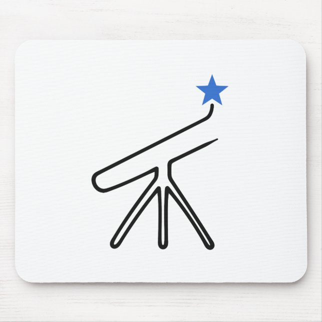 Mousepad Telescópio Desenho de Linha Contínua com Estrela A (Frente)