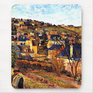 Mousepad Telhados Azuis de Rouen, pintura de Paul Gauguin