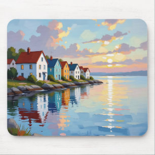 Mousepad Tema Costeiro Casas de Praia na Baía