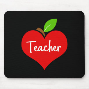 Mousepad Tema de decoração de escola maçã coração para home