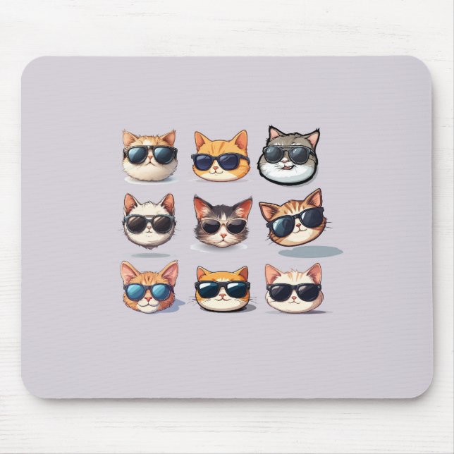 Mousepad Tema De Gato Engraçado No Bloco De Mão Púrpura Lev (Frente)