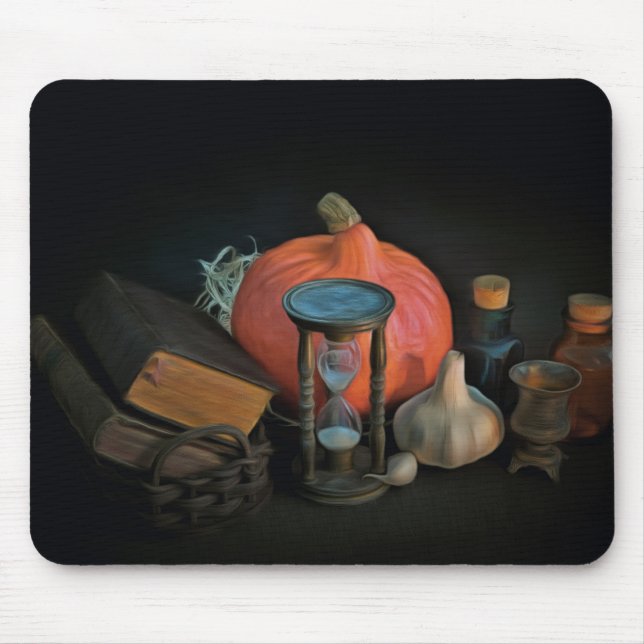 Mousepad Tema de Halloween com ampulheta vintage (Frente)