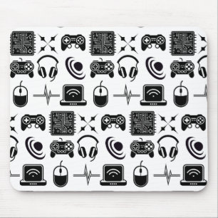 Mousepad Tema de jogo preto e branco