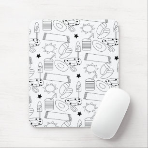 Mousepad Tema de Verão de Praia Contornos Padrão