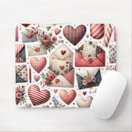MOUSEPAD TEMA DO DIA DOS NAMORADOS XADREZ VERMELHO E AZUL G