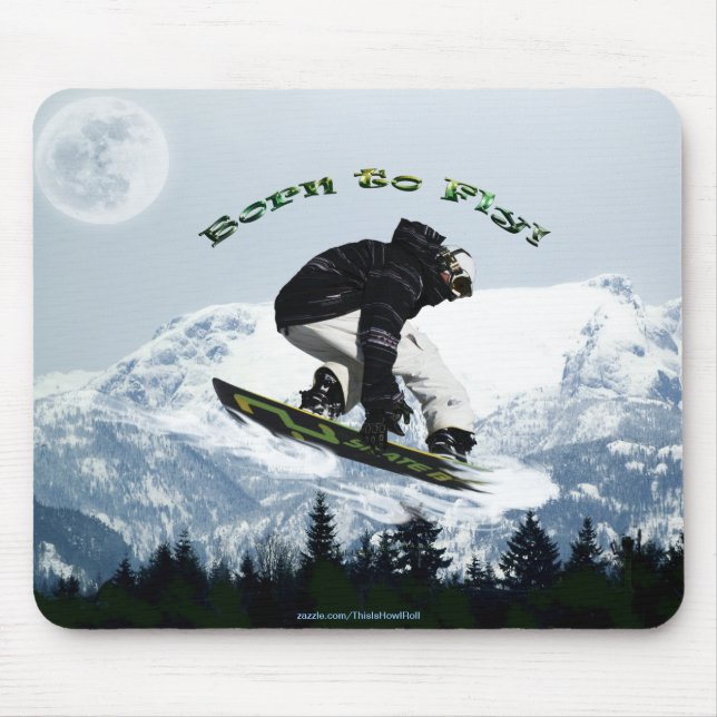 Mousepad Tema Esportivo de Inverno da legal Snow Boarder (Frente)