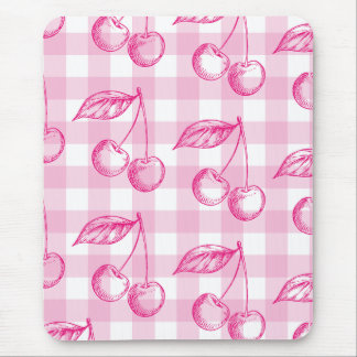Mousepad Tema Estético de Cereja Rosa