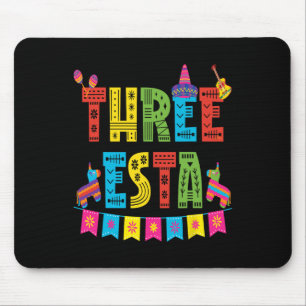 Mousepad Tema Mexicano 3º Aniversário 3 Anos Crianças Três