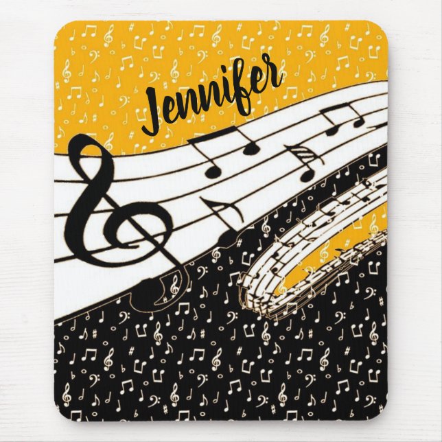 Mousepad Tema musical de ouro personalizado (Frente)