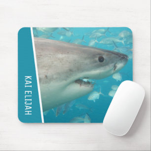 Mousepad Tema relativo ao tubarão branco excelente e ao oce