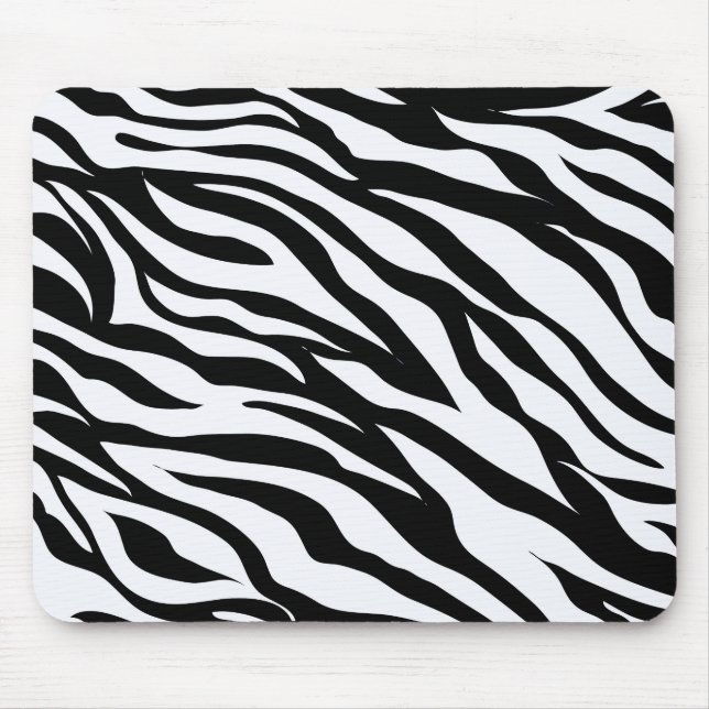 Mousepad Tema Safari preto e branco Zebra Impressão animal (Frente)