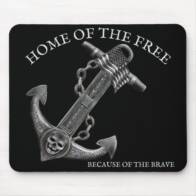 Mousepad Temed náutico do pirato de âncora para cromo metál (Frente)