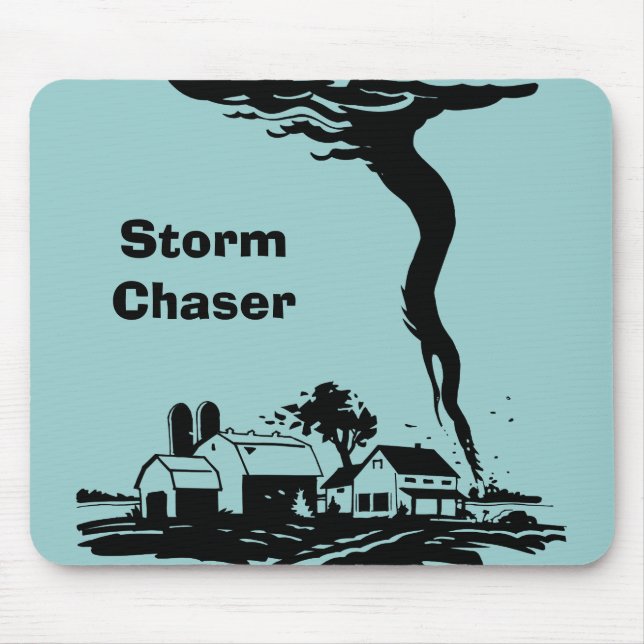 Mousepad Tempestade Chaser Tornado Twister Meteorologia Cli (Frente)