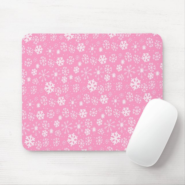 Mousepad Tempestade de floco de neve em rosa pastel (Com mouse)