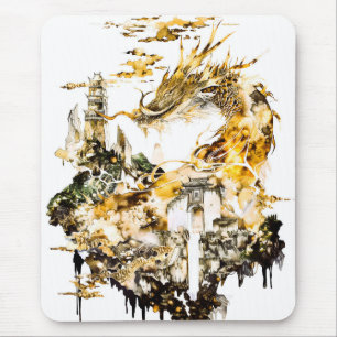 Mousepad Templo de Dragão da Majestosa Mitologia Asiática F