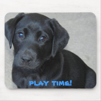 Mousepad Tempo de Reprodução do Pup do Lab Preto