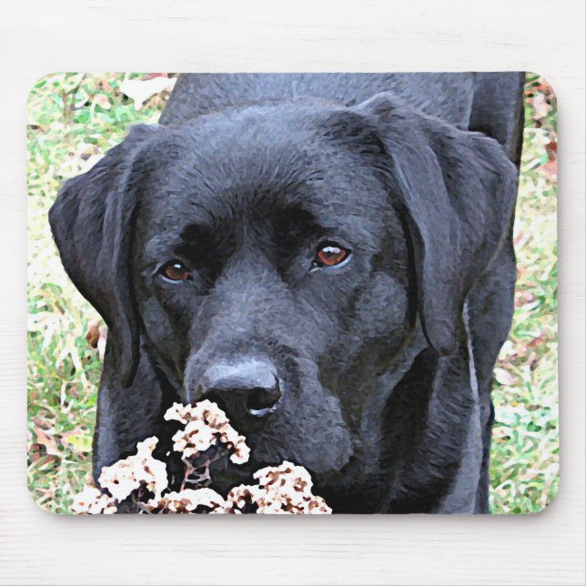 Mousepad Tempo - Laboratório Preto - Labrador Preto (Frente)