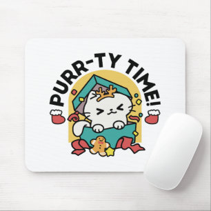 Mousepad Tempo Puro! - Design de Natal para Gatos Festivos