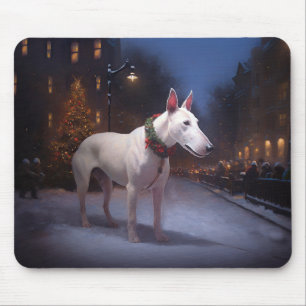 Mousepad Temporada Festiva de Natal do Bull Terrier