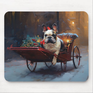 Mousepad Temporada Festiva de Natal do Bulldog Francês