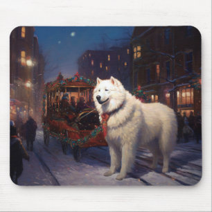 Mousepad Temporada Festiva de Natal Samoyed