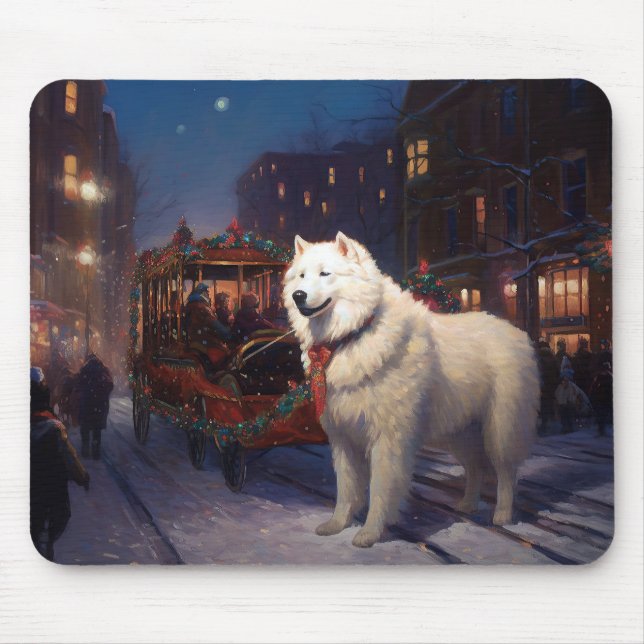 Mousepad Temporada Festiva de Natal Samoyed (Frente)