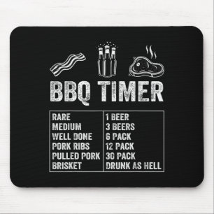 Mousepad Temporizador Churrasco Frase Engraçada Cerveja Chu