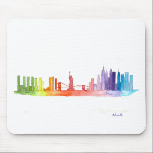 Mousepad Tendência coloração aquosa Nova Iorque skyline col