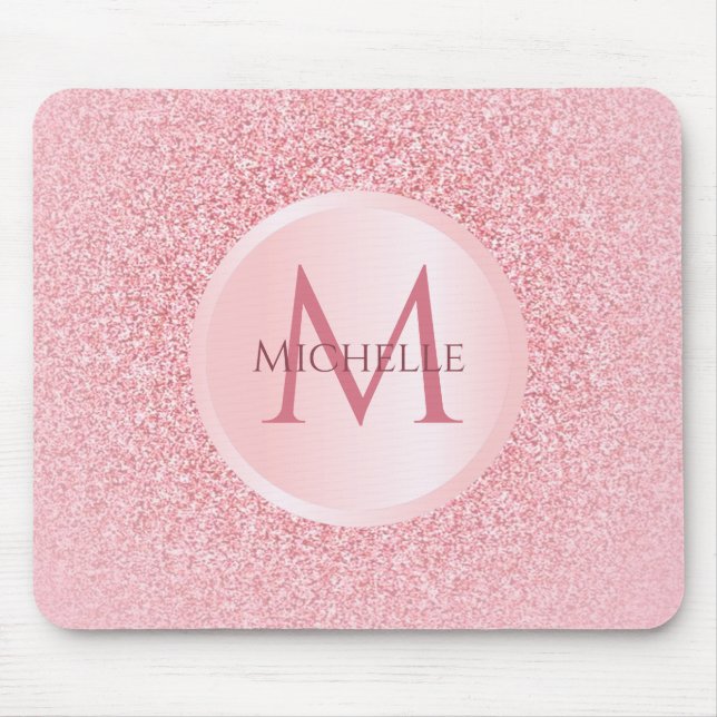 Mousepad Tendência do Na moda Glitter Dourado Rosa personal (Frente)