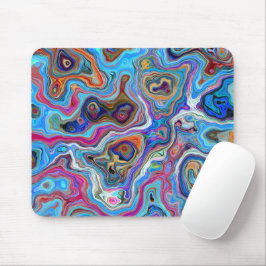 Mousepad Tendência do padrão azul elegante moderno do mármo